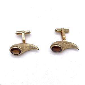 RALPH DESTINO VINTAGE LARGE GOLD TONE BEADED SCULPTURE MODERNIST CUFFLINKS